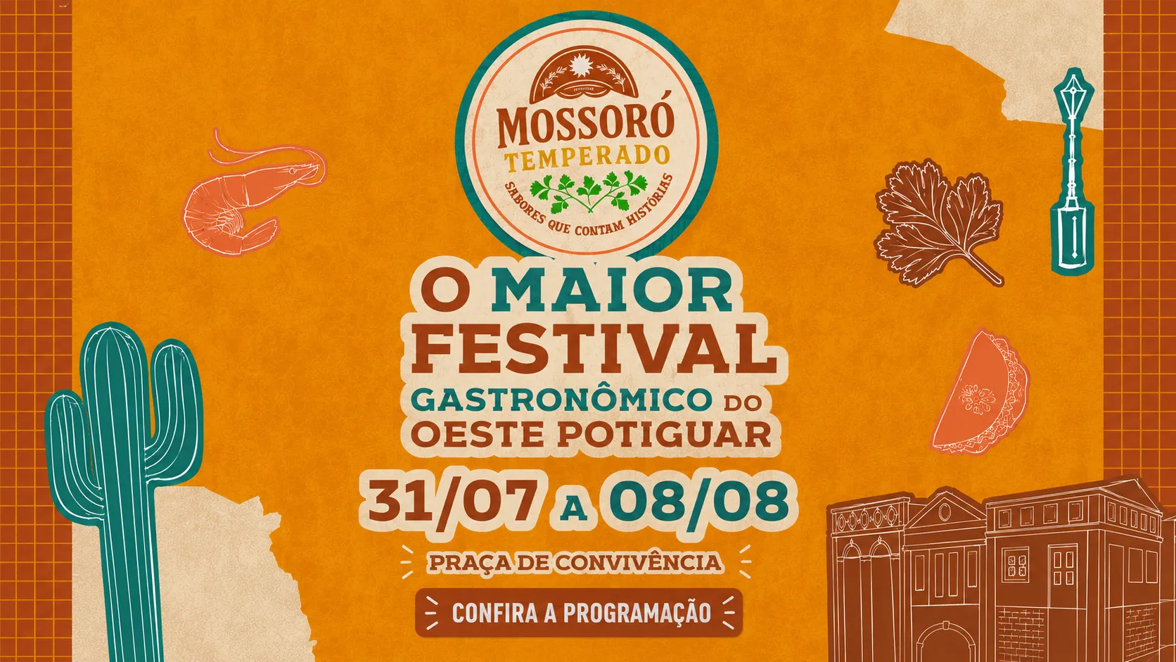 Banner do festival Mossoró Temperado 2026 com a programação do evento em Mossoró