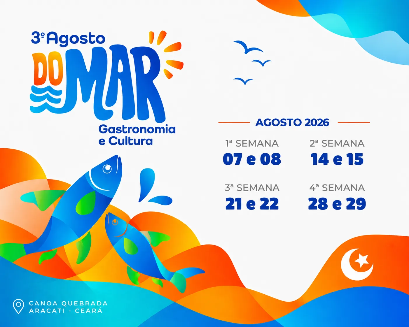 Festival Agosto do Mar em Canoa Quebrada com barracas e público na praia
